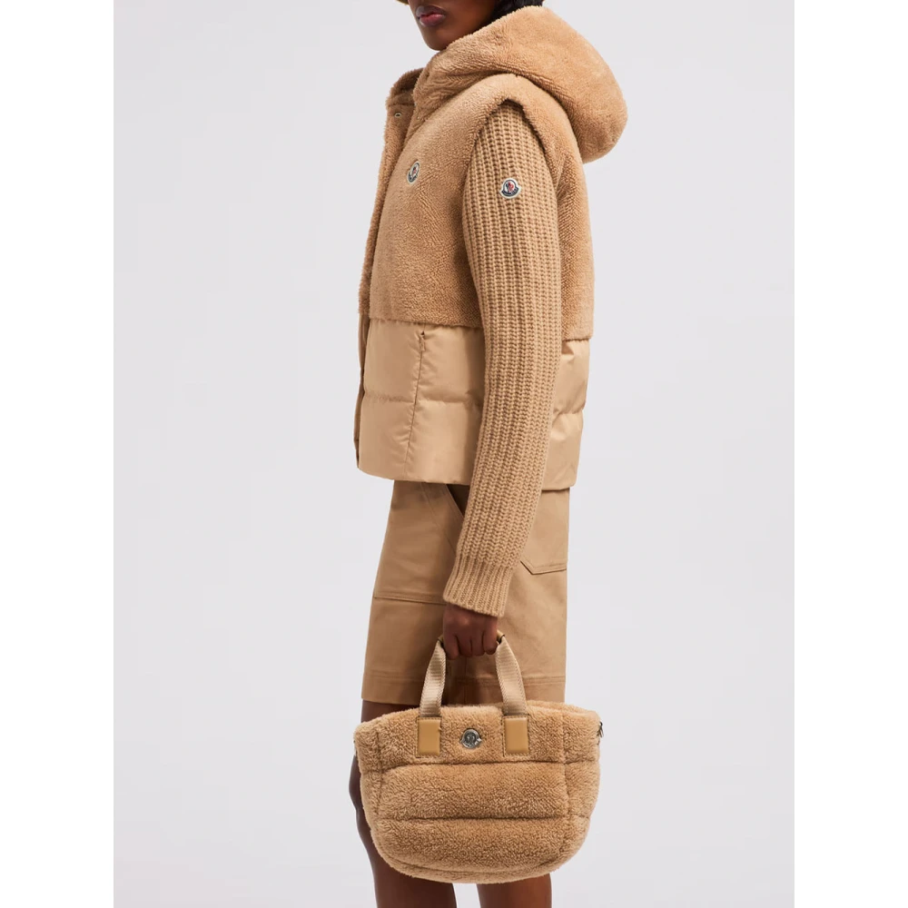 Moncler Stijlvolle Tote Tas in Zwart Beige Dames