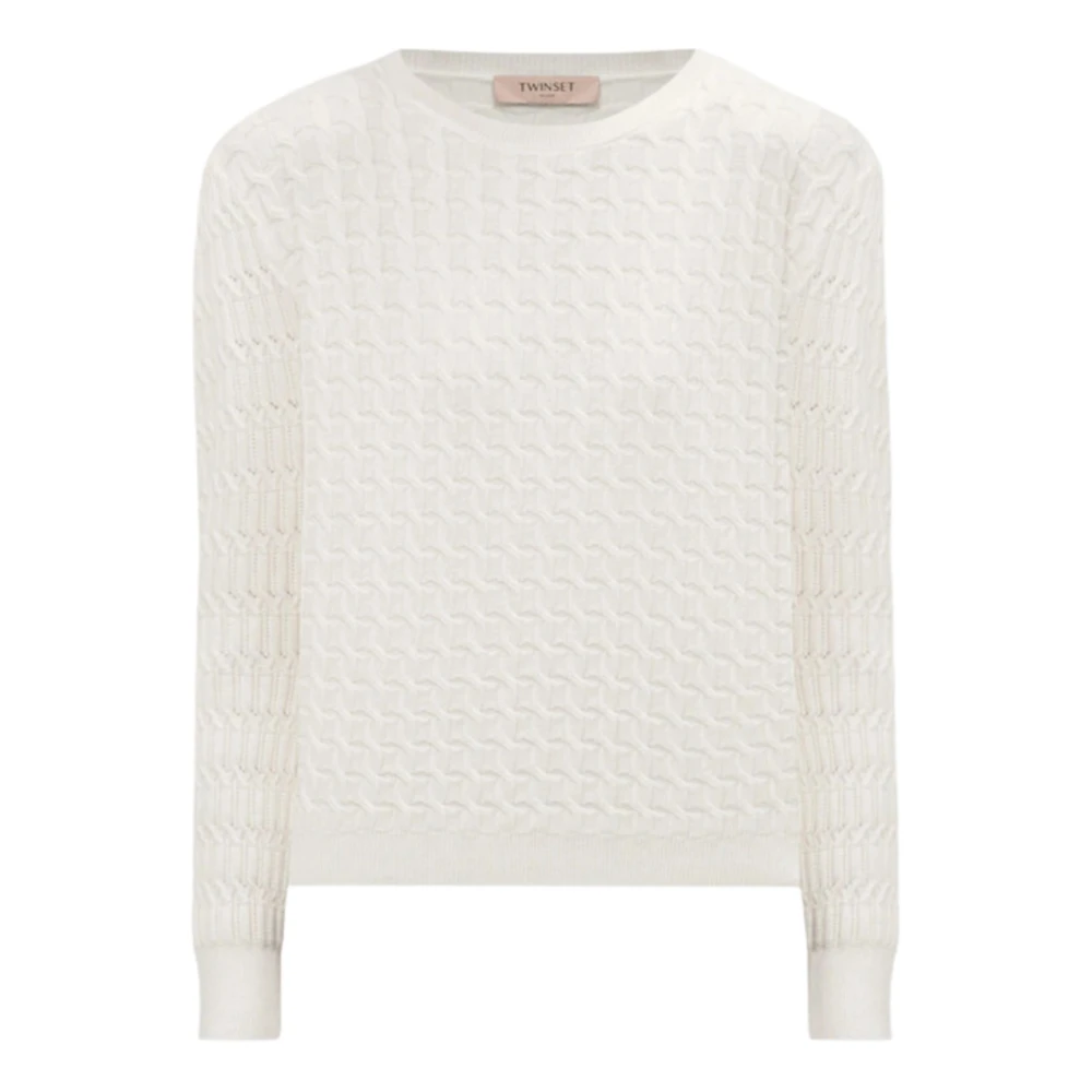 Twinset Crème Kruissteek Sweaters Beige Dames