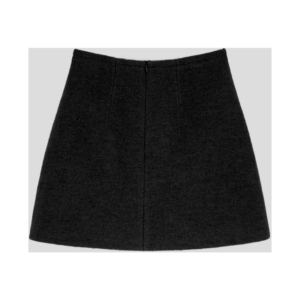 Patou Wollen Mini Rok Black Dames