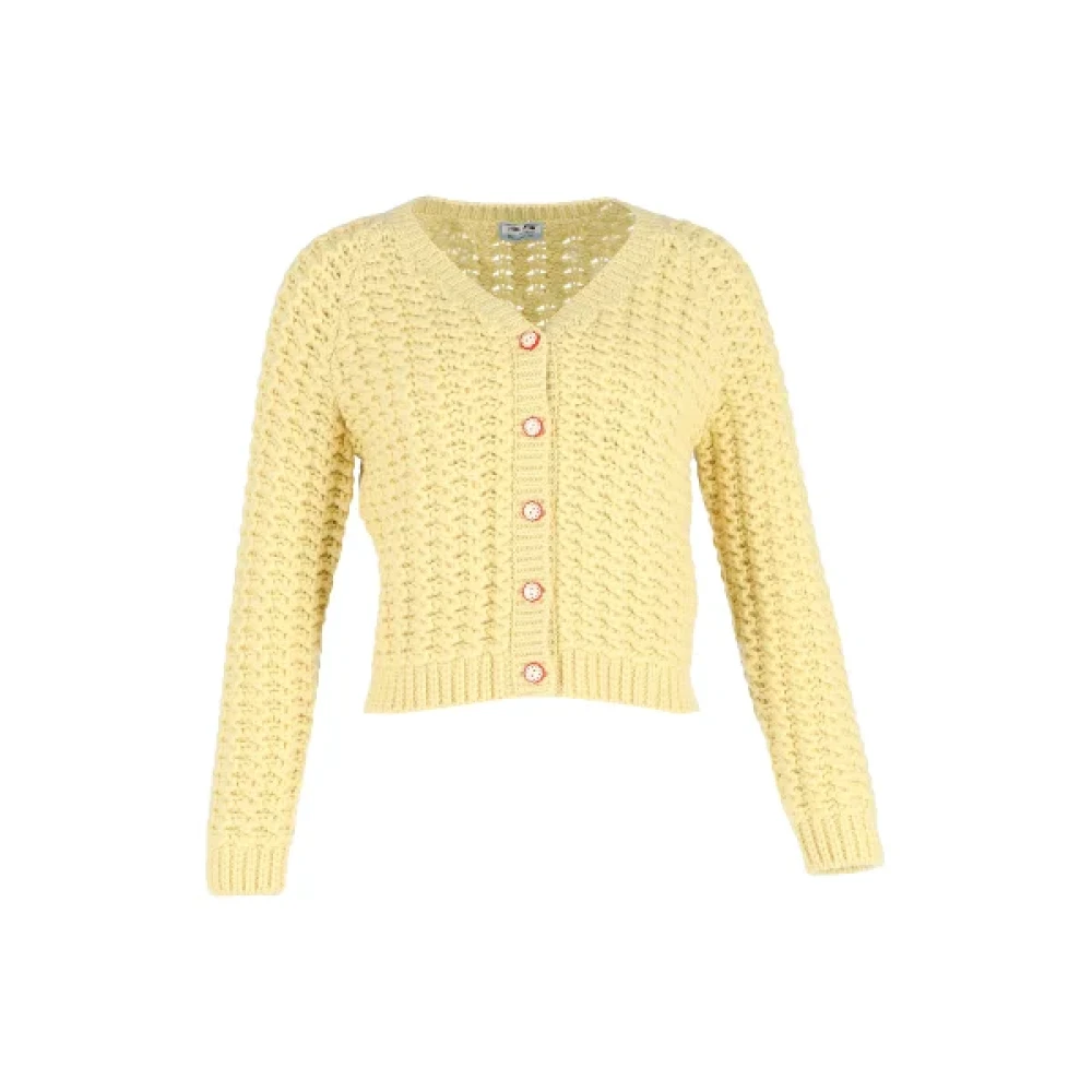 Miu Pre-owned Cashmere outerwear Yellow Dames