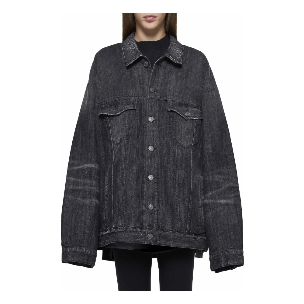 Balenciaga Oversized Unisex Denim Jacket Gray Dames