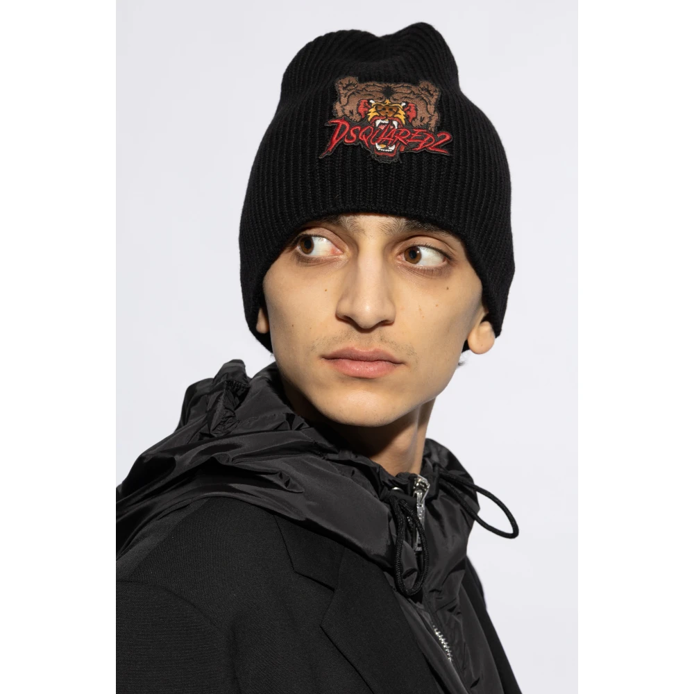 Dsquared2 Wollen muts Black Heren