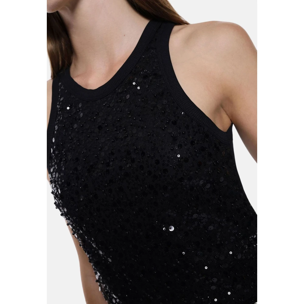 Imperial Mouwloze Top Black Dames