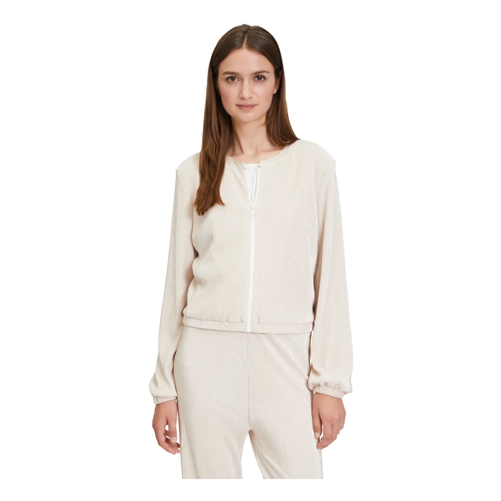 Betty & Co Klassieke Geplooide Blazer Jas Beige Dames