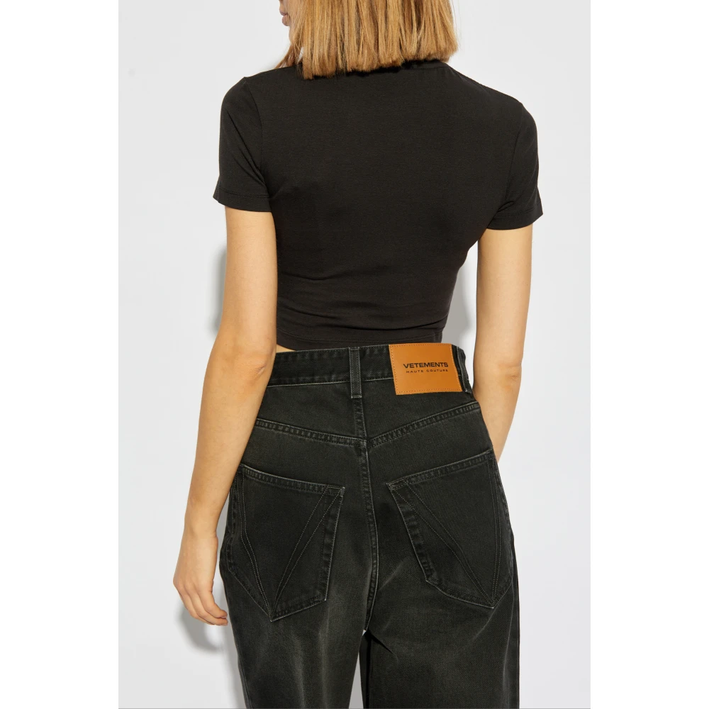 Palm Angels T-shirt met logo Black Dames