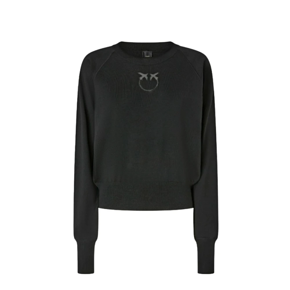 Pinko Women's Black - Sweater With Love Birds Logo - S - Image 2