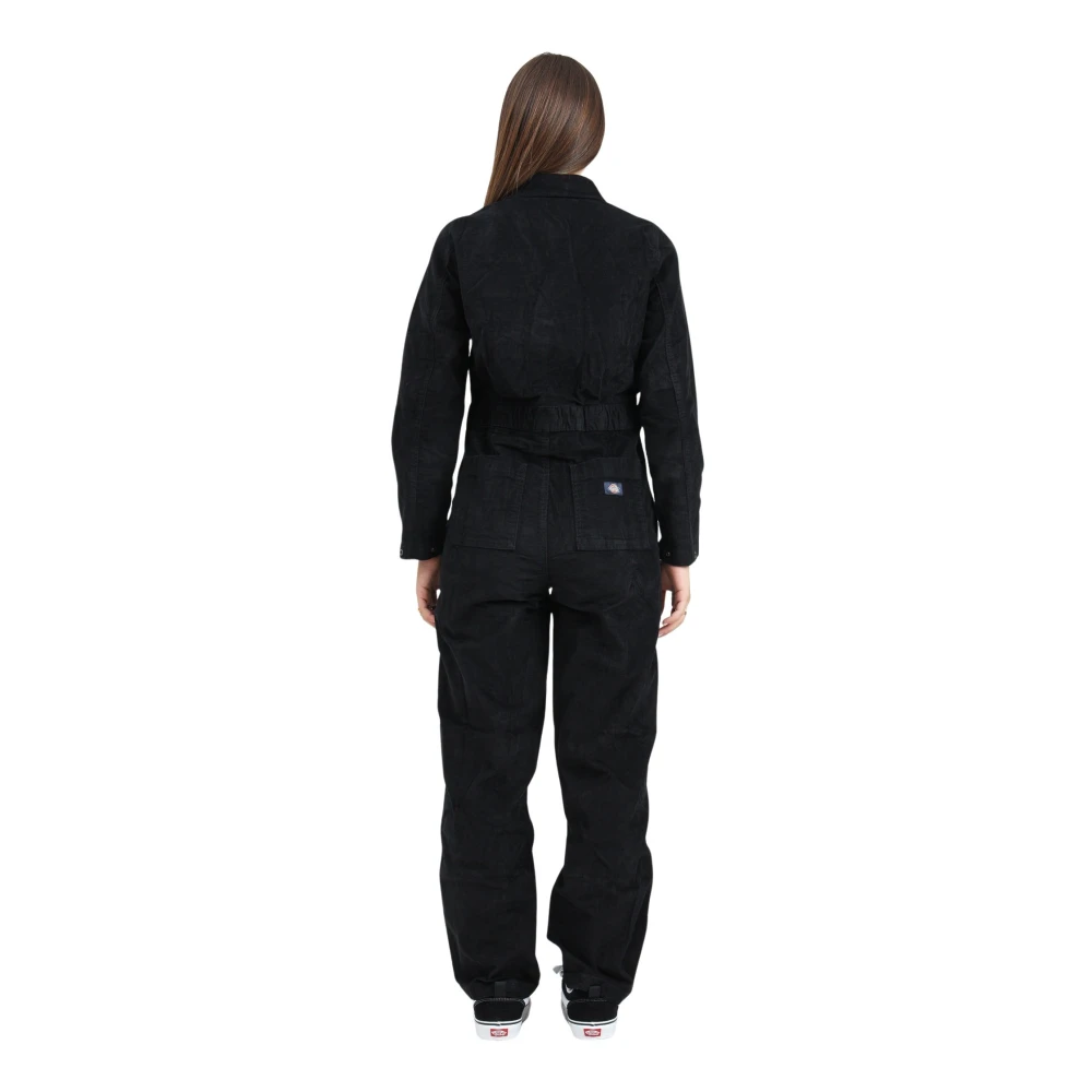 Dickies Zwart Fluweel Jumpsuit Casual Stijl Black Dames