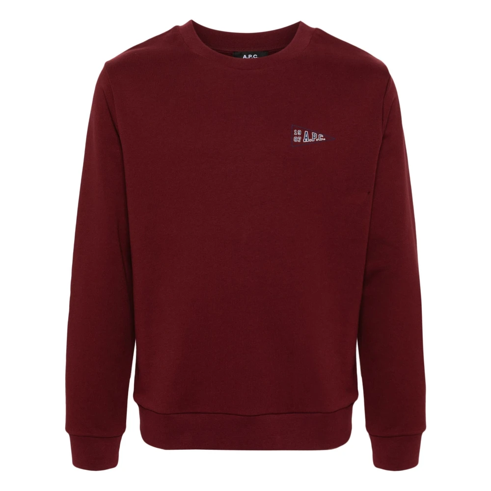 A.p.c. Standaard College Print Sweatshirt Red Heren