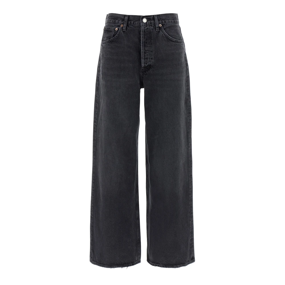 Agolde Women's Black Wide Jeans, W27, Dame High-Rise Wide-Leg Jeans