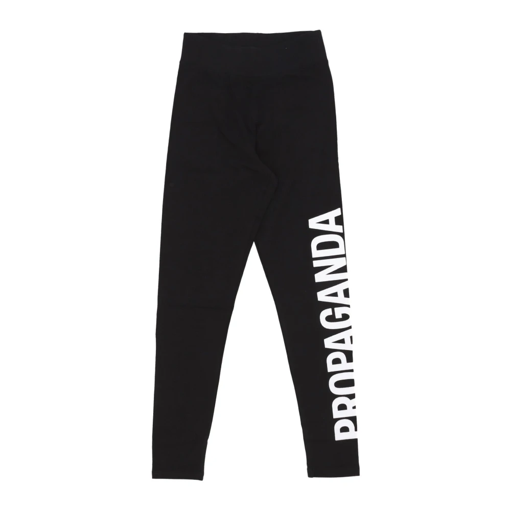 Propaganda Svarta Leggings för Kvinnor Elastisk Midja Tight Fit Black, Dam