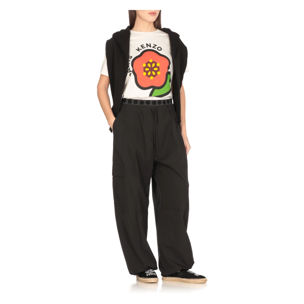 Kenzo Wit Katoenen T-shirt met Logoprint White Dames