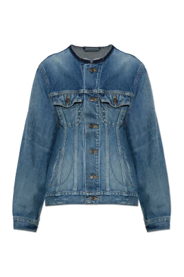 Jeansjacka med rå kant