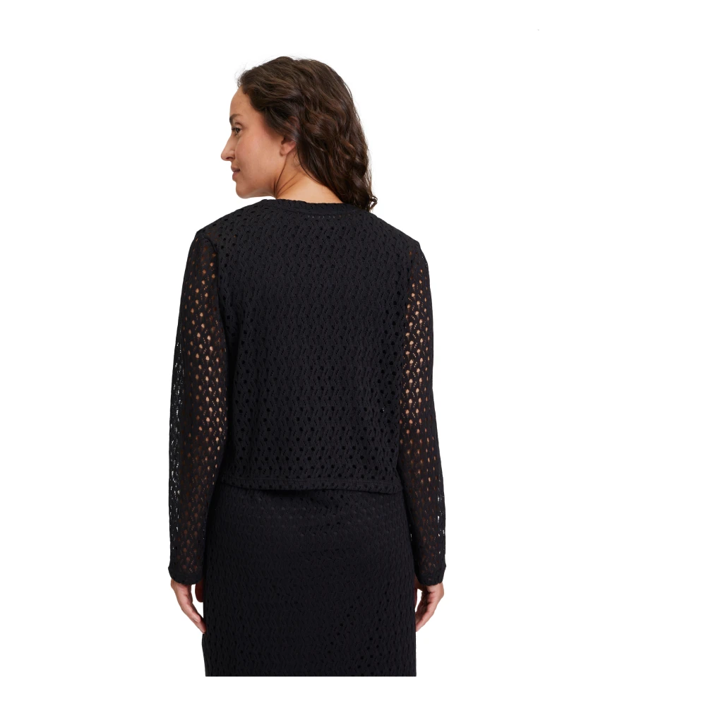 Betty & Co Casual Gebreid Sweatvest Black Dames