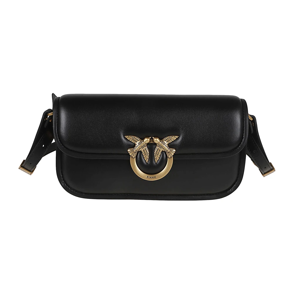 Pinko Women's Black Nappa Baguette Love Box Handbag