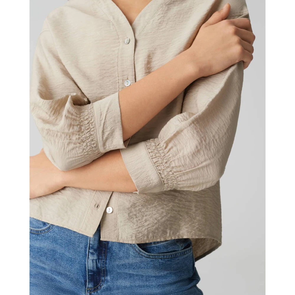 Opus Lange Mouw Blouse Failani Beige Dames