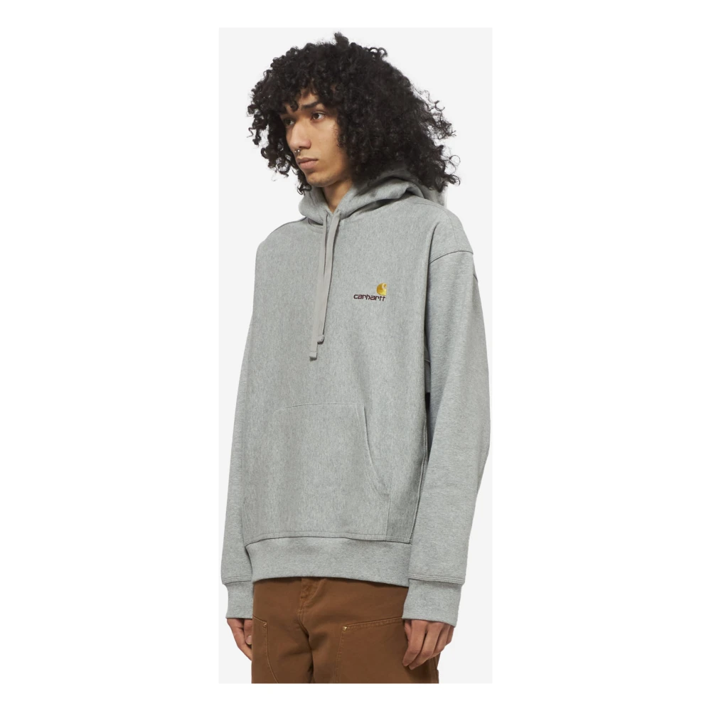 Carhartt WIP Grijze Katoenen Hoodie met Geborduurd Logo Gray Heren