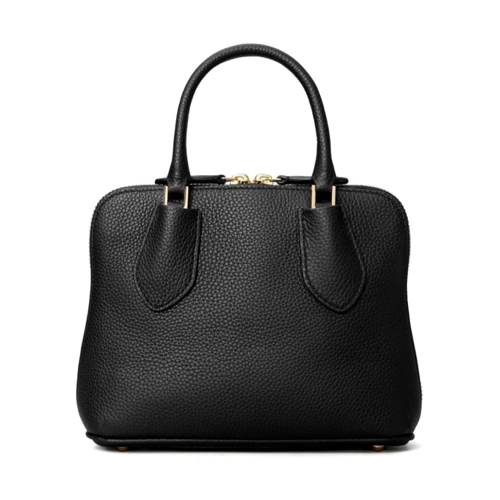 TORY BURCH Gestructureerde Leren Logo Charme Tas Black Dames