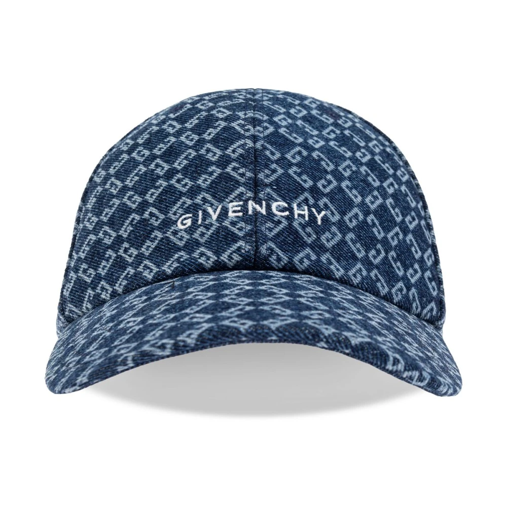 Givenchy Geborduurde Cap in Monogram 72 Denim Blue Heren
