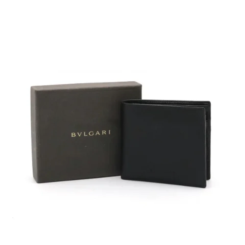 Bvlgari Vintage Pre-owned Leather wallets Black Heren