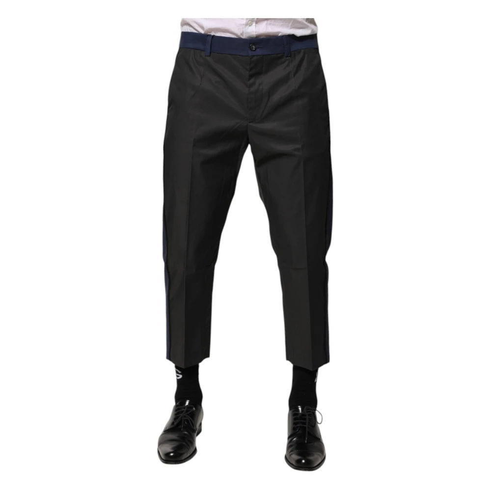 Dolce & Gabbana Men's Gray Cropped Chino Trousers - Cropped Trousers - Xs - Trousers
