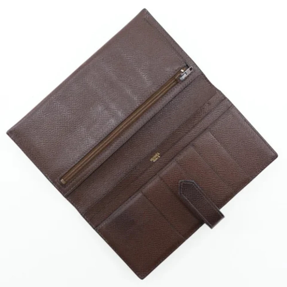 Hermès Vintage Pre-owned Leather wallets Brown Dames