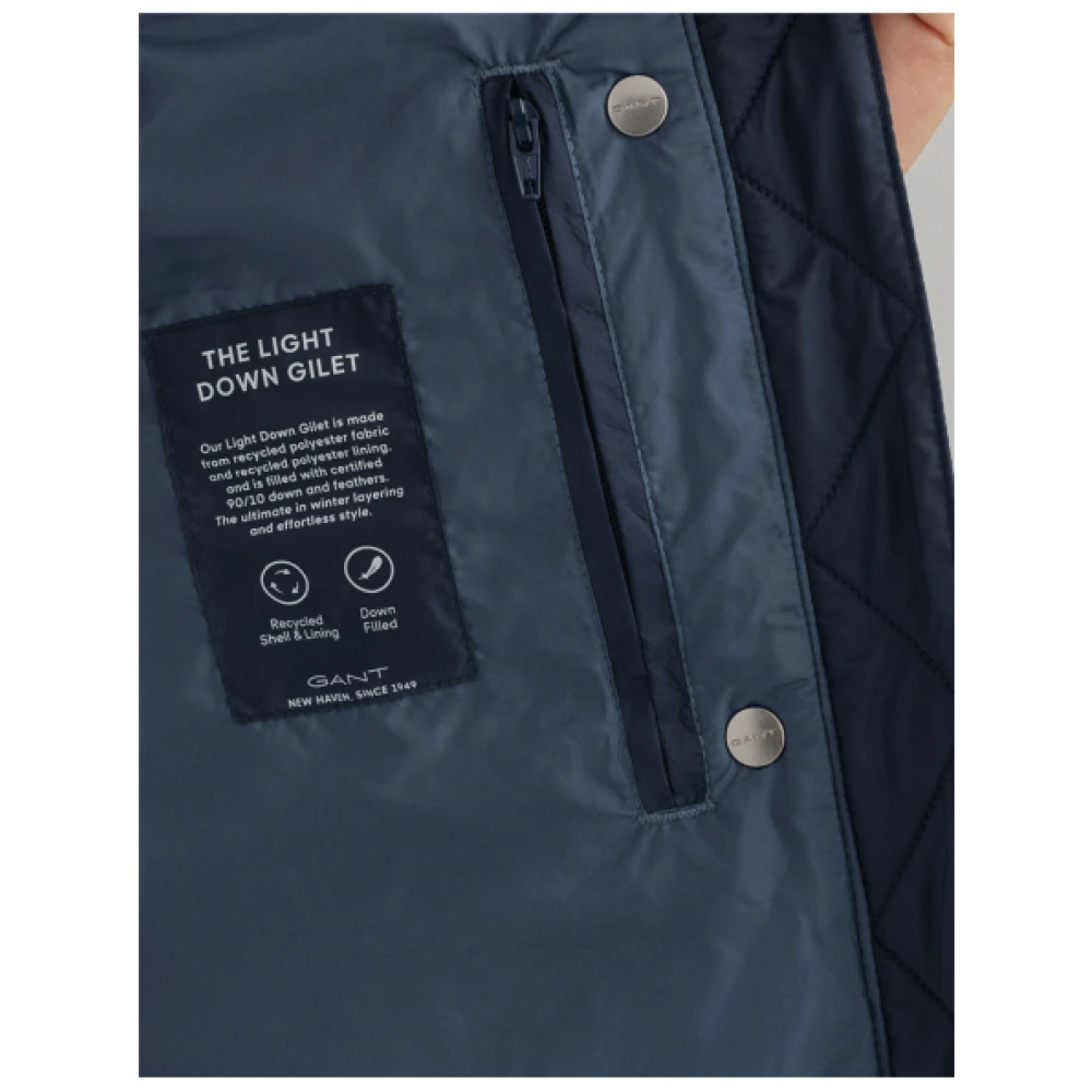 Gant Lichtgewicht mouwloze donsjas Blue Dames