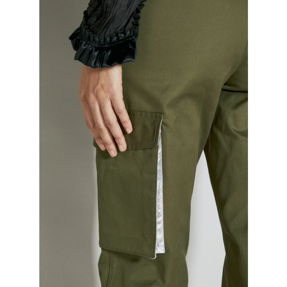 Paco Rabanne Multi-Pocket Twill Cargo Broek Green Dames