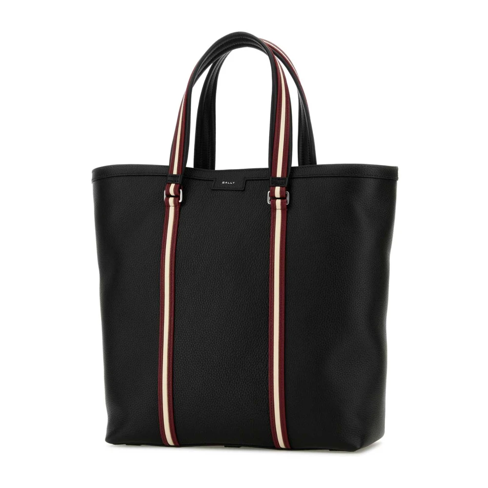 Bally Stijlvolle Zwarte Leren Winkelmand Black Heren