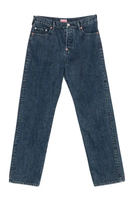 Signaturbroderade jeans med rak passform