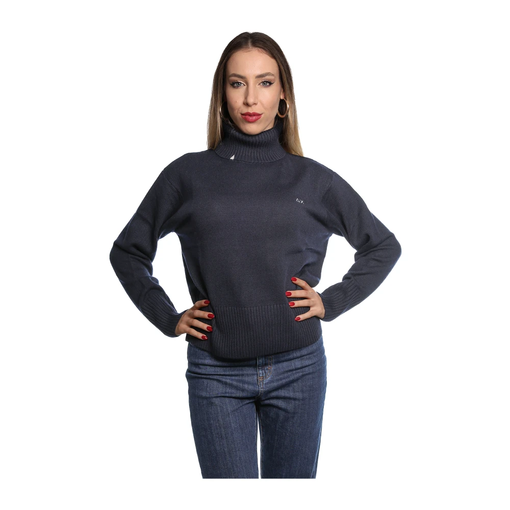 Sun68 Blauwe Wollen Trui K44231 Blue Dames