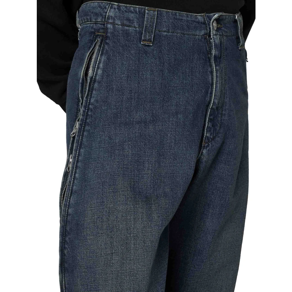MM6 Maison Margiela Indigo Wide Leg Denim Jeans Blue Heren