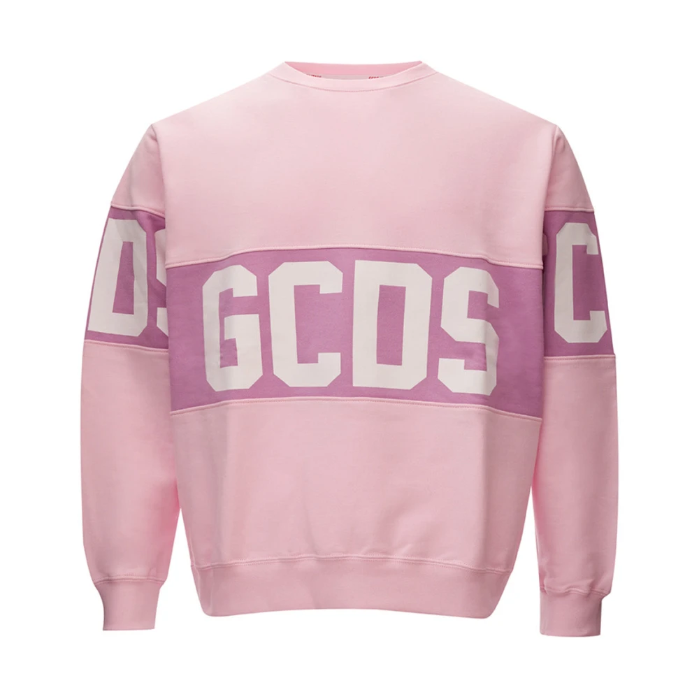 Gcds Roze Katoenen Sweatshirt met Voorlogo Pink Heren