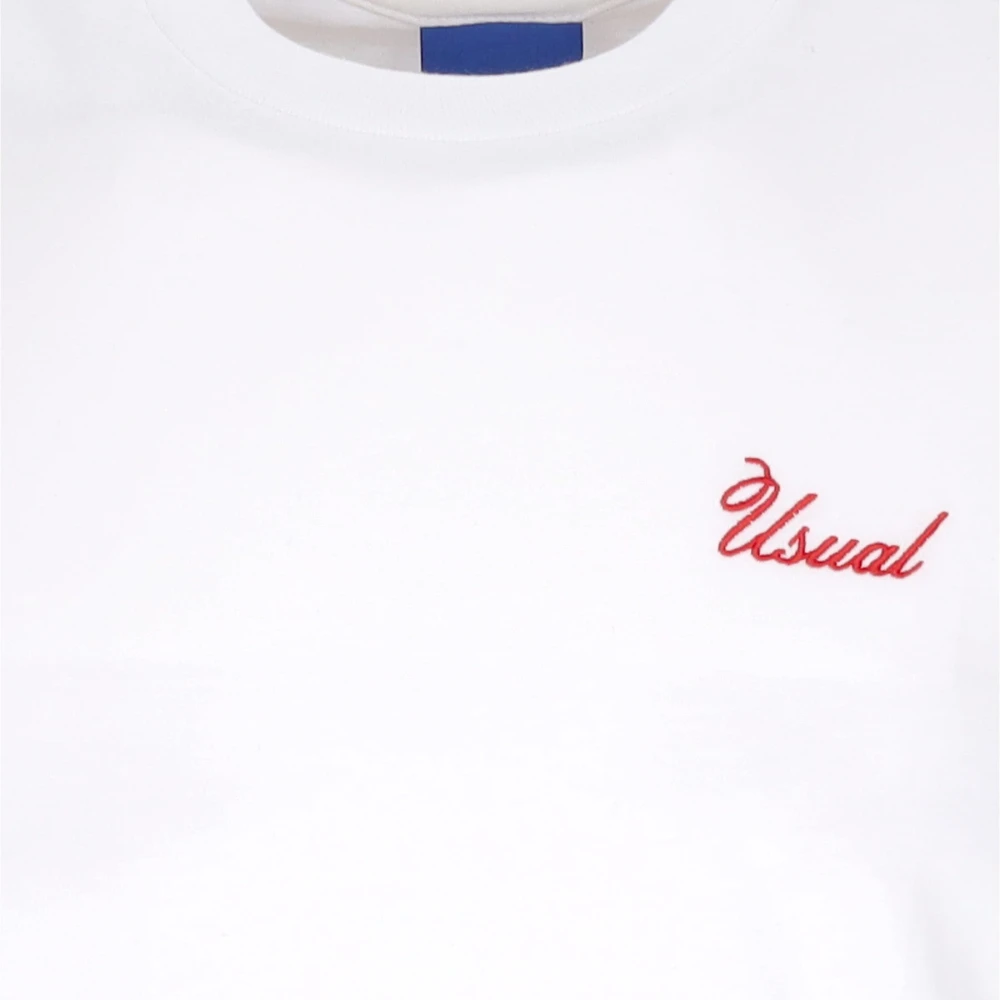 Usual Witte Signature Tee Korte Mouw T-Shirt White Heren