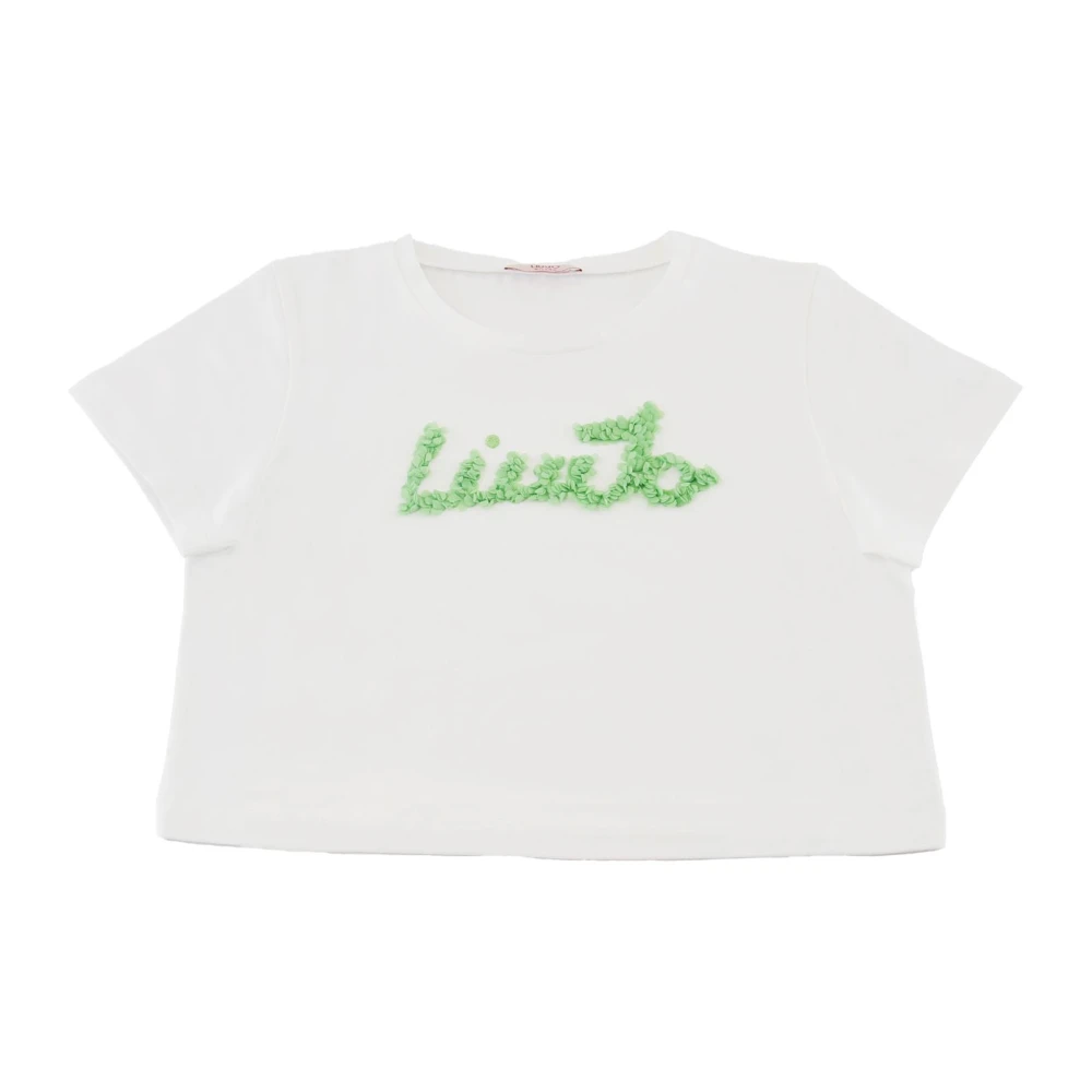 Liu Jo Logo Print Bomull Stretch T-shirt White, Flicka