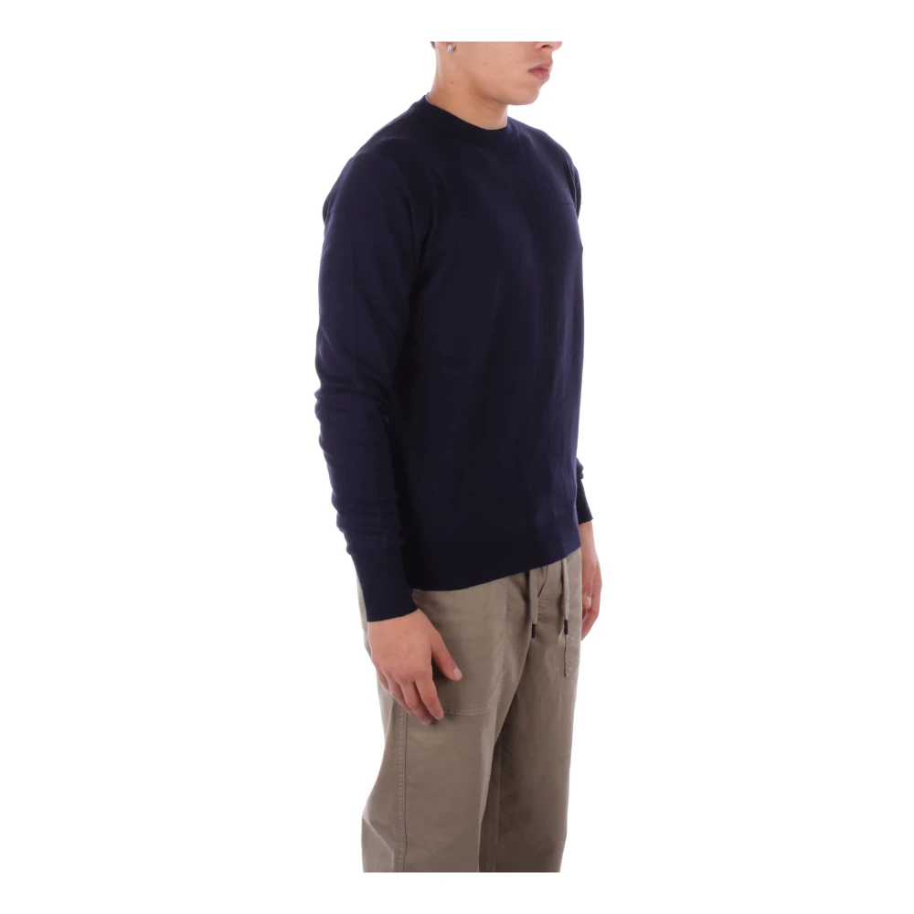 Costume National Blauwe Logo Trui Slim Fit Blue Heren