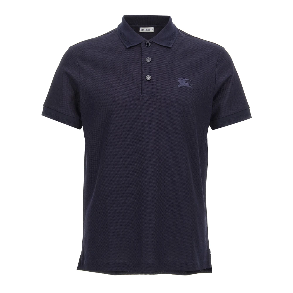 Burberry Men's Blue Polo Shirts, S, Piqué Cotton Polo Shirt