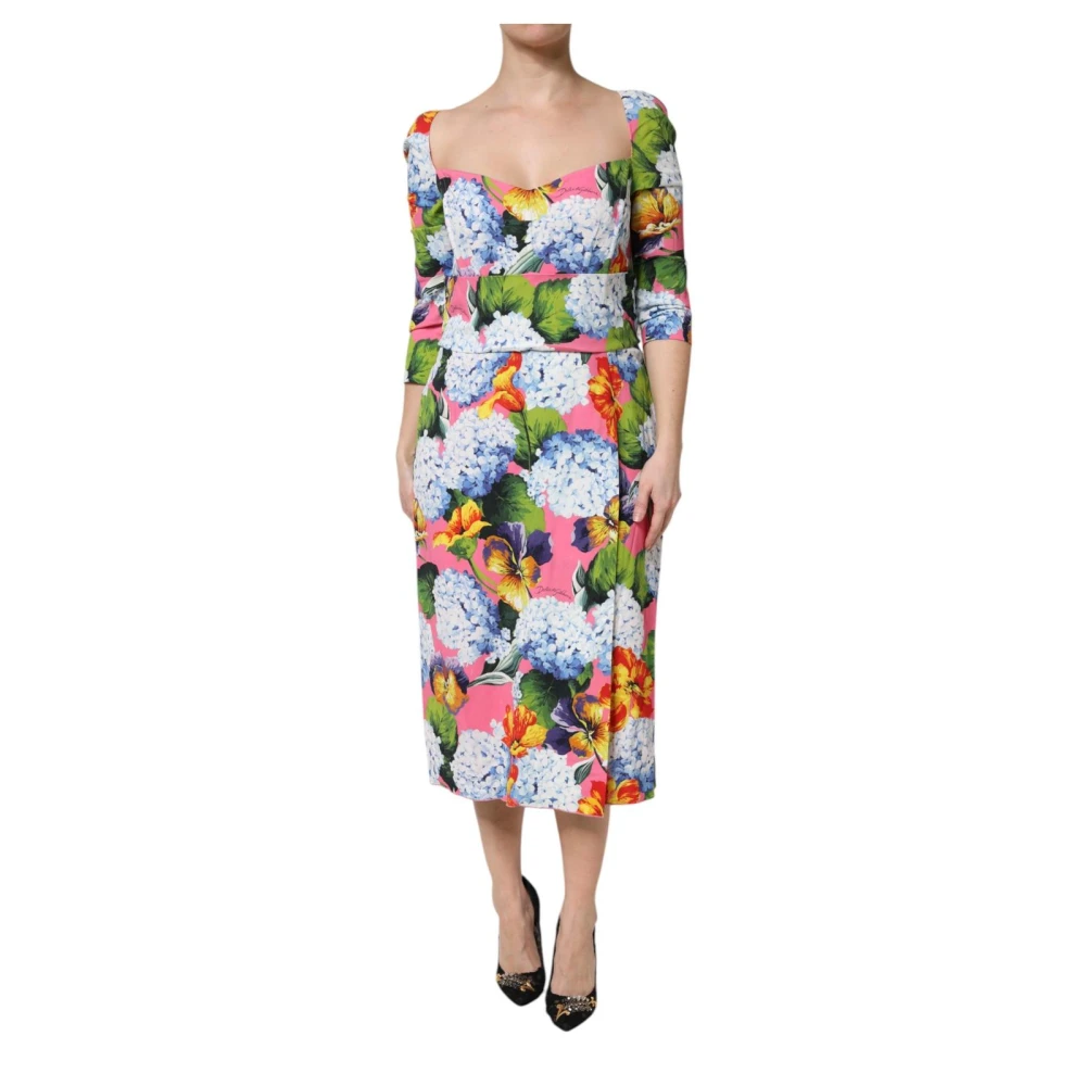 Dolce & Gabbana Women's Floral Pleated Sheath Midi Dress