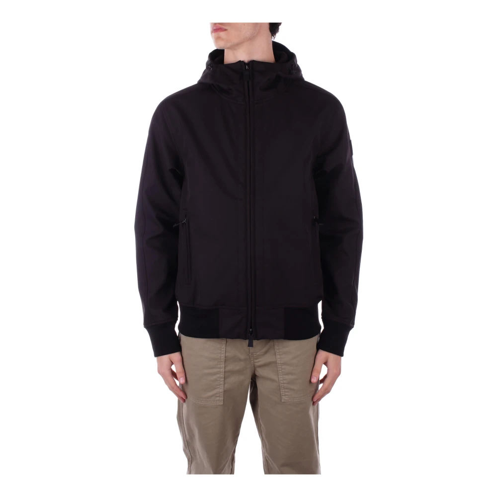 add Zwarte hoodie met ritssluiting zakken Black Heren