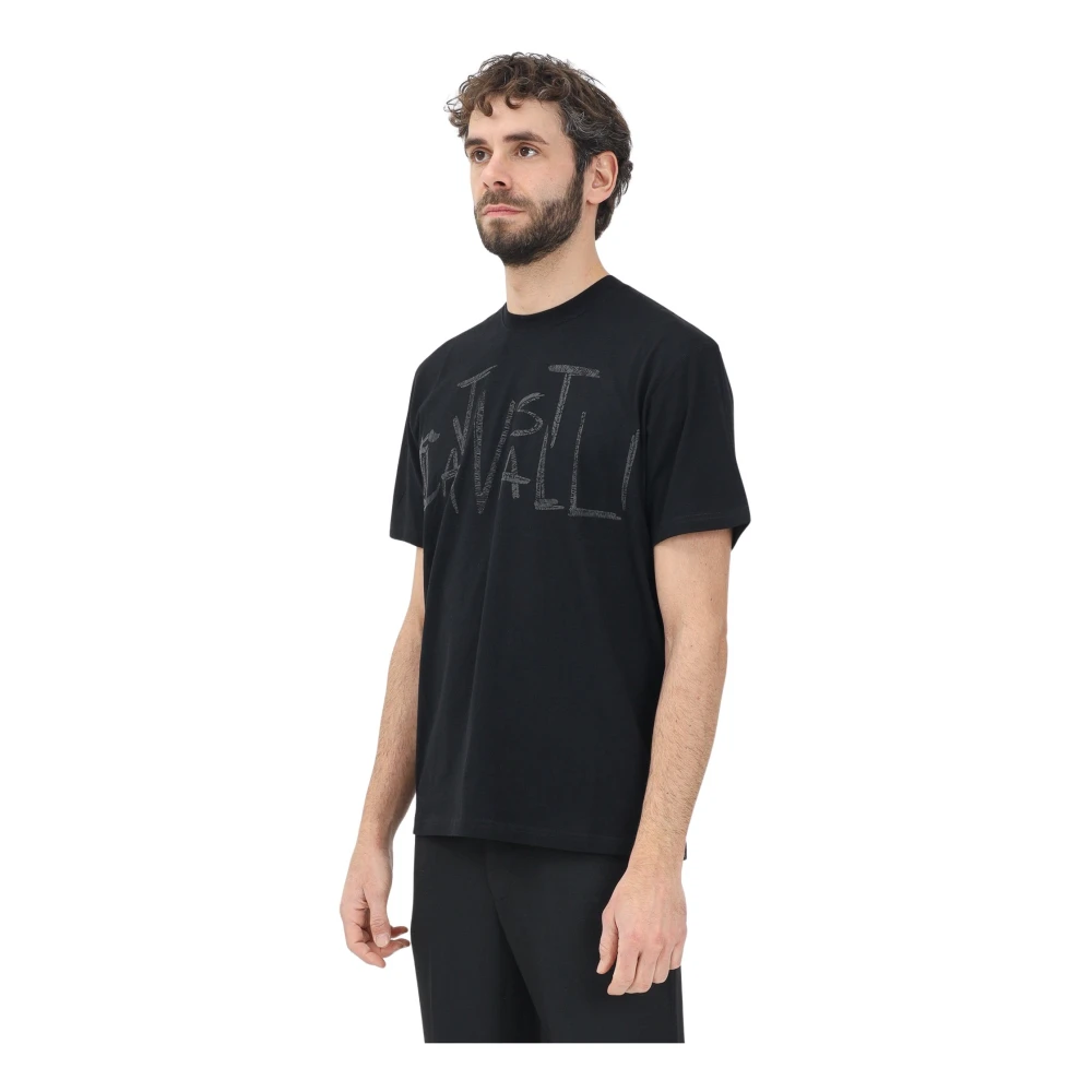 Just Cavalli Zwarte korte mouwen T-shirt Urban Stijl Black Heren