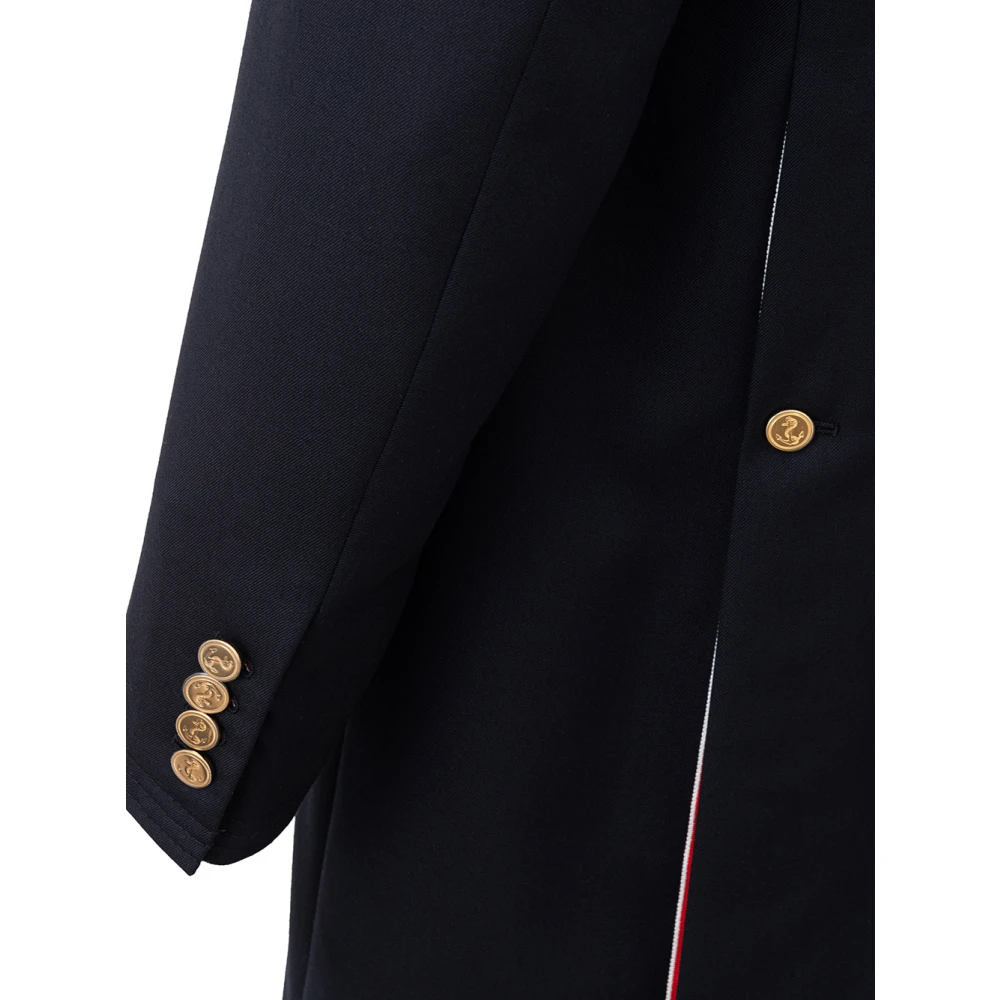 Thom Browne Blauwe Chesterfield Overjas Blue Heren