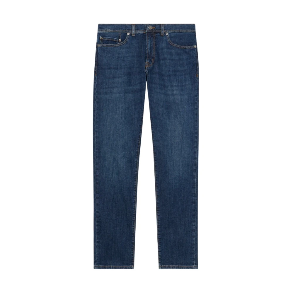 Brooks Brothers Men's Blue Stretch Denim 5-Pocket Trousers - Slim Fit Jeans - W40 - Jeans