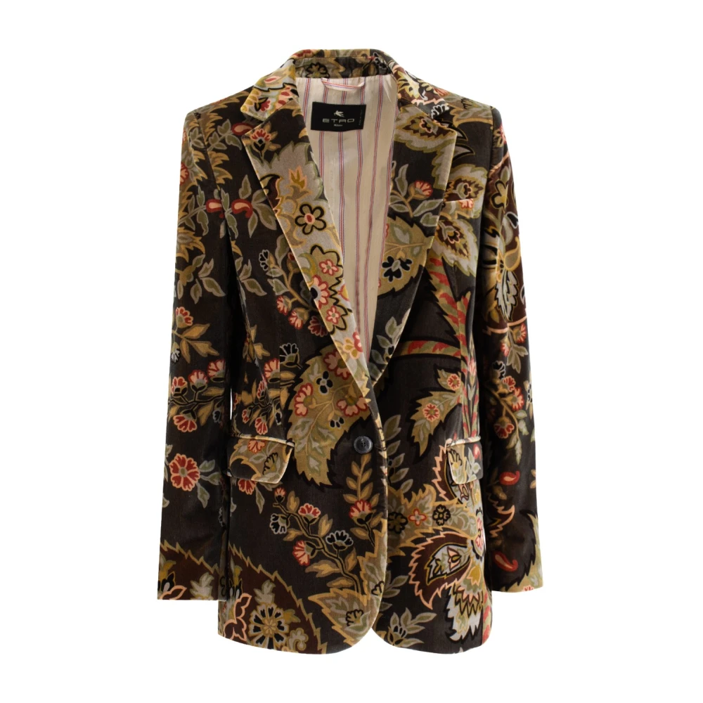 ETRO Bloemen Paisley Katoenen Jas Multicolor Dames