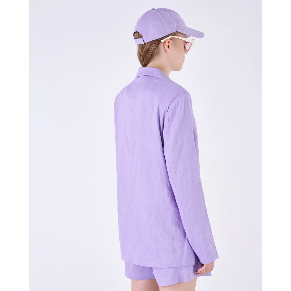 Silvian Heach Dubbelrijige blazer met ton sur ton knopen Purple Dames
