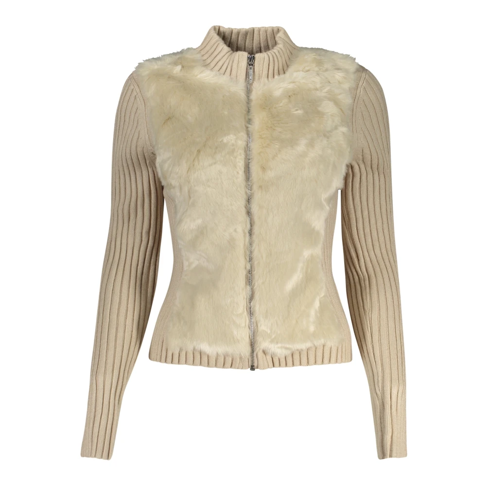 Guess Ivoor Gebreid Vest Elegant Winter Stijl Beige Dames