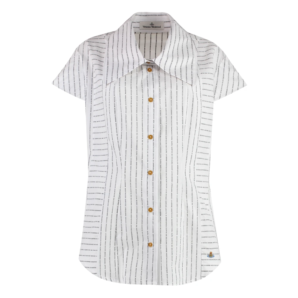 Vivienne Westwood Stijlvolle katoenen shirt met afgeronde zoom White Dames