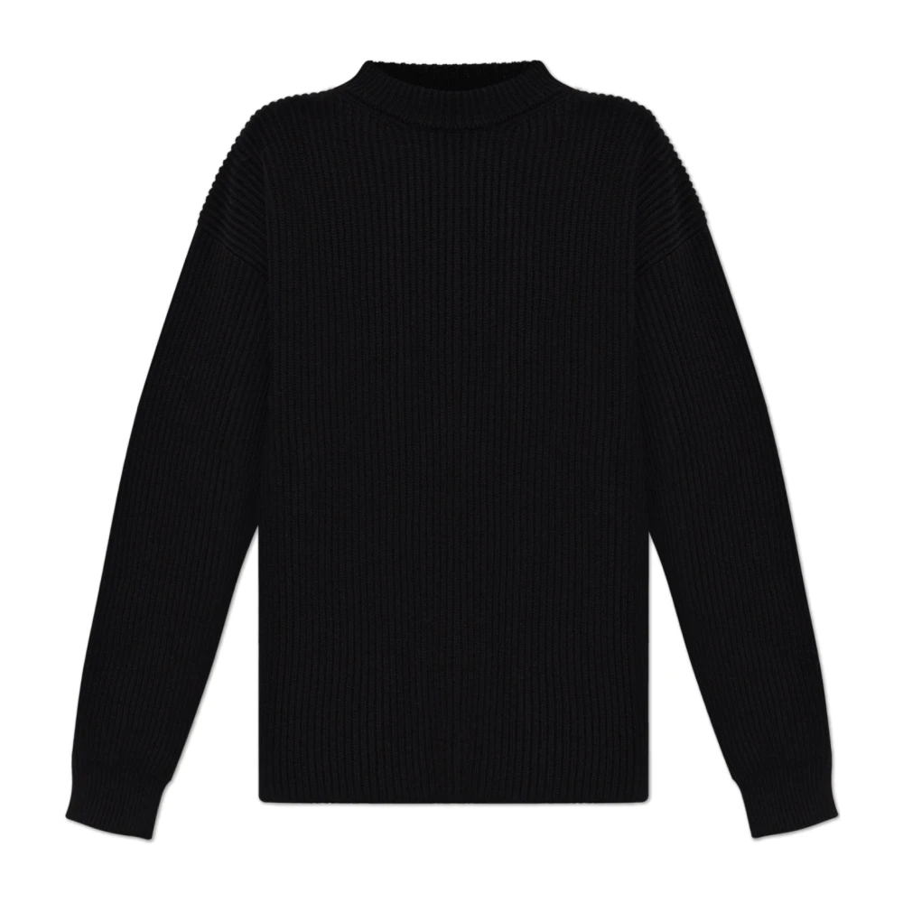 Jil Sander Women's Black Wool Jumper - Round-Neck Knitwear - Xs - Knitwear