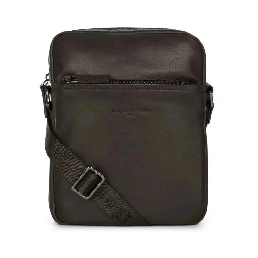 Lancaster Brown Vintage Leather Crossbody Bag - Male - Cross Body Messenger - One Size - Bags