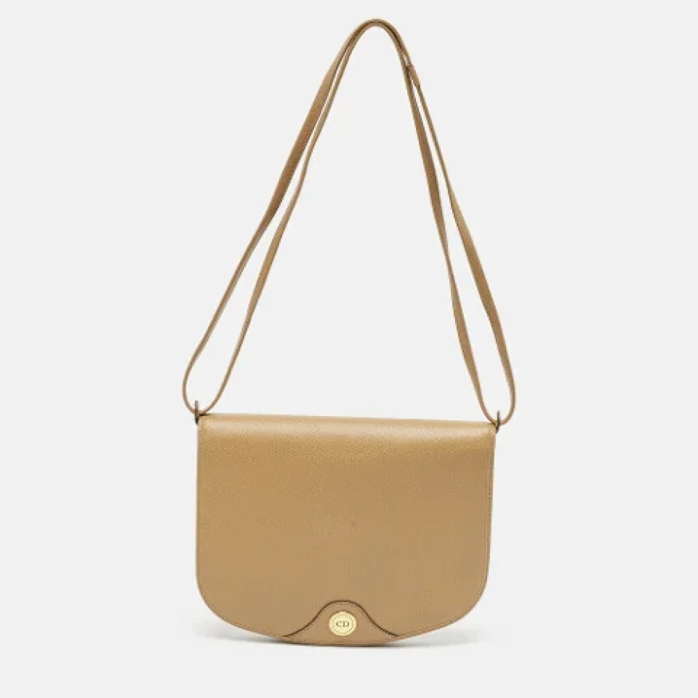 Dior Vintage Pre-owned Coated canvas shoulder-bags Beige Dames