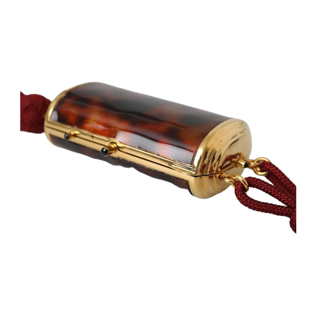 Dolce & Gabbana Bruine leren avondtas met kwast Brown Dames