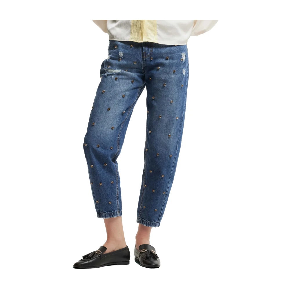 Kocca Comfortabele stone washed jeans voor dames Blue Dames